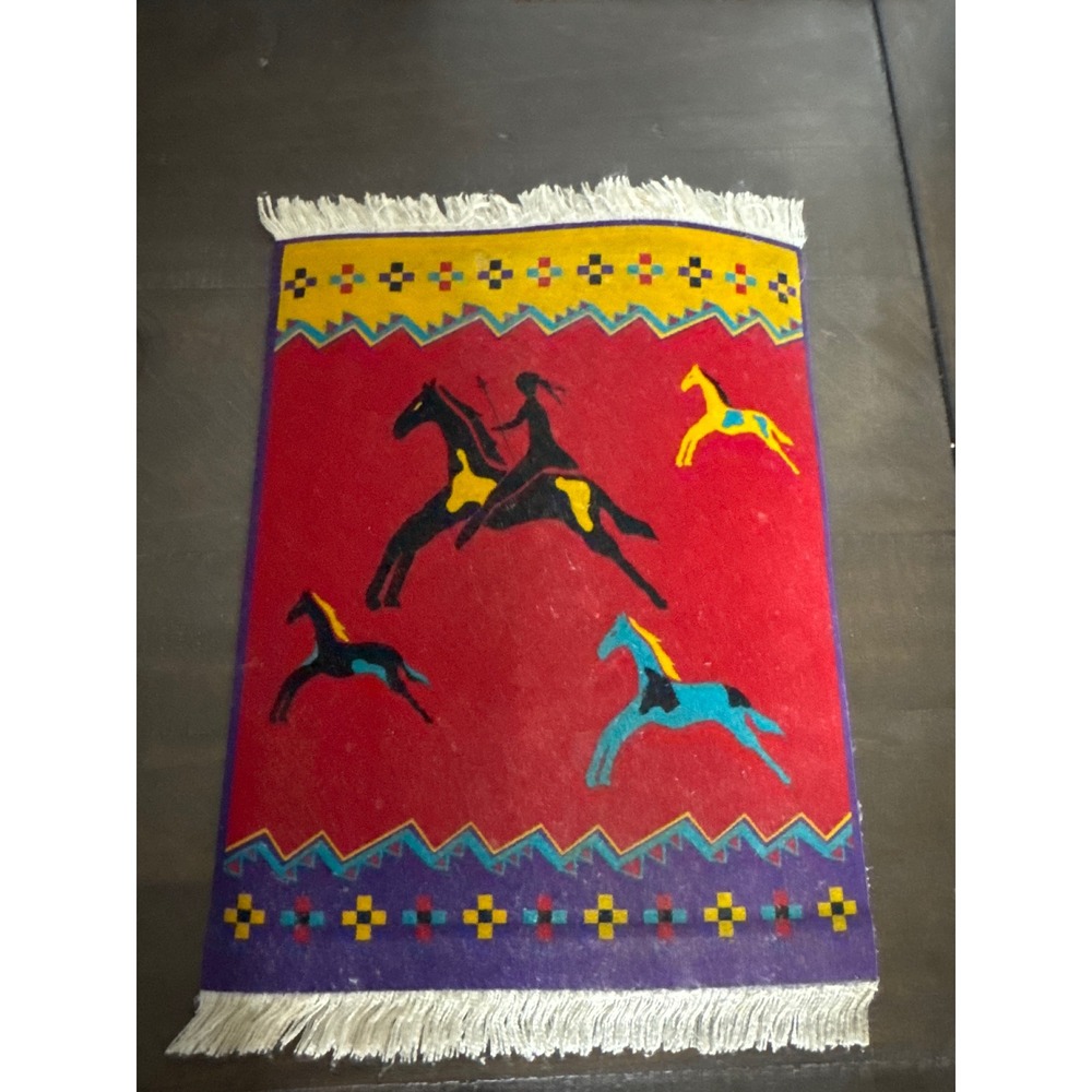 Pendleton MouseRug Southwestern Horse Rider Mouse Pad Red Tribal Western 7x9